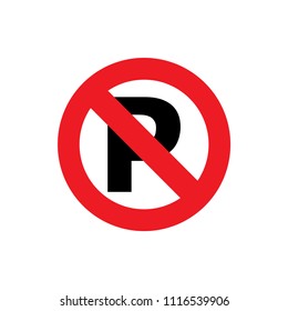 no parking sign vector icon logo template