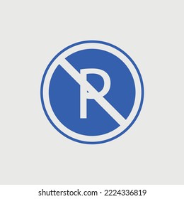 no parking sign vector icon road traffic sign