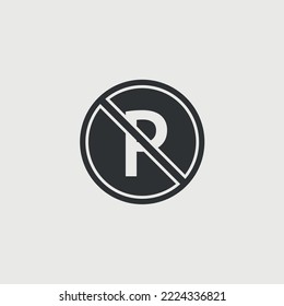 no parking sign vector icon road traffic sign