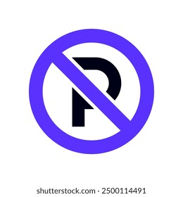 no parking sign, vector icon