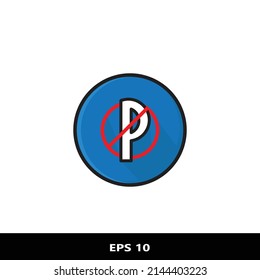 No Parking Sign , vector illustration