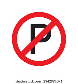 No Parking Sign. Vector Illustration. 