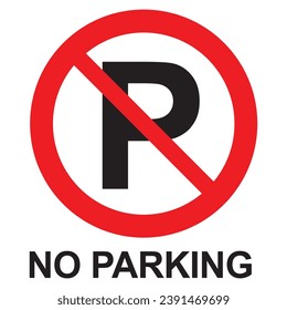 No Parking Sign Vector Illustration