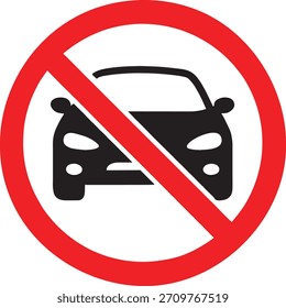 No hay Vector de señal de estacionamiento, ícono de estacionamiento prohibido, restricción de tráfico y símbolo de seguridad vial 