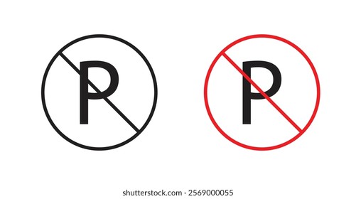 No parking sign vector set vector graphics designs
