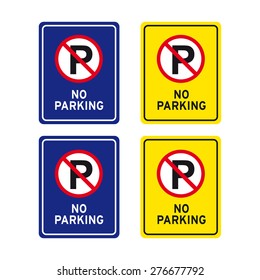 No parking sign vector set