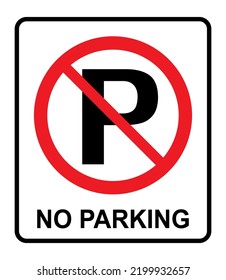 No parking sign, No vehicle parking placard, vector