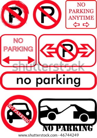No parking signs collection