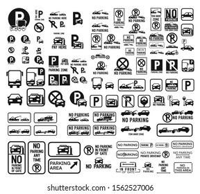 No parking, parking signs collection vector
