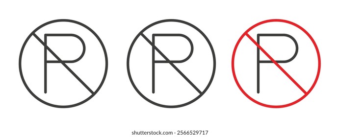 No parking signs collection for website design, app, UI design.