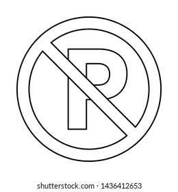 No parking or stopping sign, vector illustration. Parking prohibition vector illustration, traffic sign, traffic parking ban sign