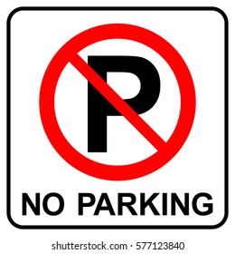 No Parking Or Stopping Sign, Vector Illustration.