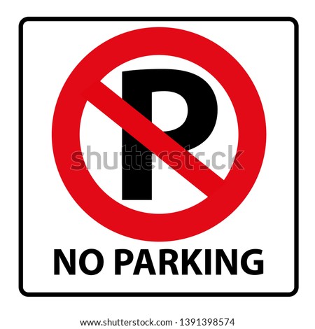 No parking or stopping sign, vector illustration