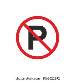 No parking symbol sign. Vector