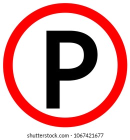 No Parking Symbol Sign,Vector Illustration, Isolate On White Background Label. EPS10
