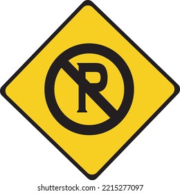 No parking symbol vector icon flat sign symbol with exclamation mark isolated on white background