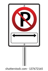 No parking traffic sign on white