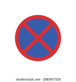 No parking traffic sign. No stopping icon