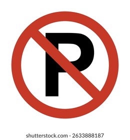 No Parking Traffic Sign Vector Illustration