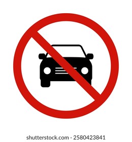 No Parking Traffic signs Vector.  Don't park here icon. forbidden car icon template