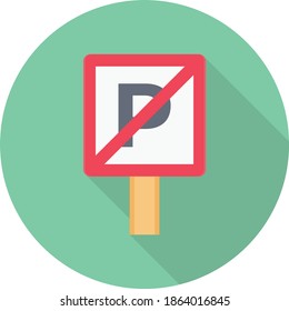no hay icono de color plano del vector de estacionamiento