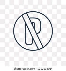 No parking vector outline icon isolated on transparent background, high quality linear No parking transparency concept can be used web and mobile