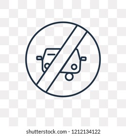 No parking vector outline icon isolated on transparent background, high quality linear No parking transparency concept can be used web and mobile