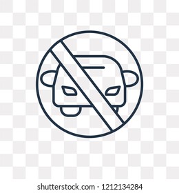 No parking vector outline icon isolated on transparent background, high quality linear No parking transparency concept can be used web and mobile