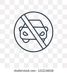No parking vector outline icon isolated on transparent background, high quality linear No parking transparency concept can be used web and mobile