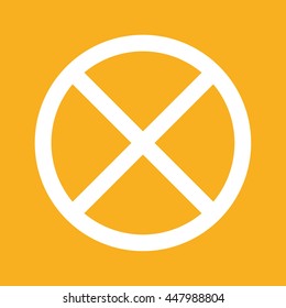 No parking vector sign. Yellow background