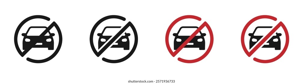 No parking vector signs. Don't park here vector icon designs