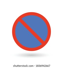 No parking or waiting Collection of warning, mandatory, prohibition and information traffic signs. Traffic signs road collection series. Vector illustration.