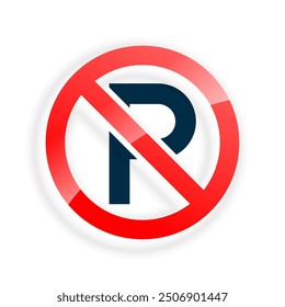 no parking or warning zone sticker design vector