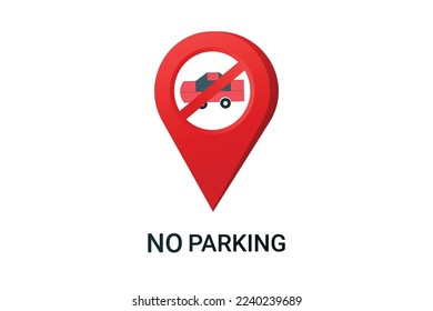 No hay zona de estacionamiento con el icono de ubicación Elemento vector