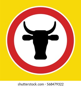 No passage of cows.
Warning sign on the inadmissibility of certain actions of the animals from the farm.
