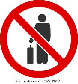 No passenger vector icon. Flat No passenger symbol is isolated on a white background.