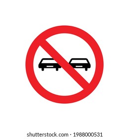 No passing zone vector sign