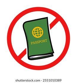 No Passport Sign on White Background