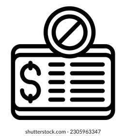 No payment bill icon outline vector. Work problem. Adaption estate