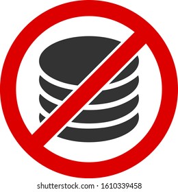 No payment vector icon. Flat No payment pictogram is isolated on a white background.