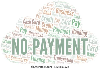 No Payment word cloud. Vector made with text only.
