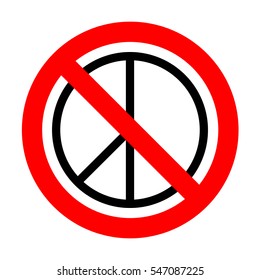 No Peace sign illustration. 