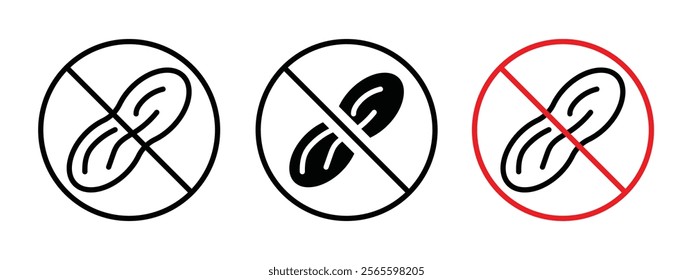 No peanut sign vector in black and red colors