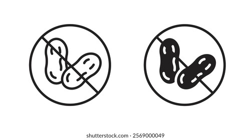 No peanut sign vector set vector graphics designs