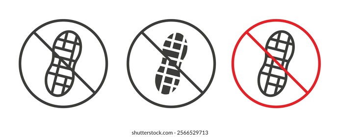 No peanut signs collection for website design, app, UI design.