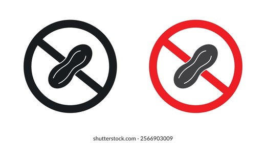 No peanut signs set in black and colored