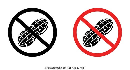 No peanut signs vector set