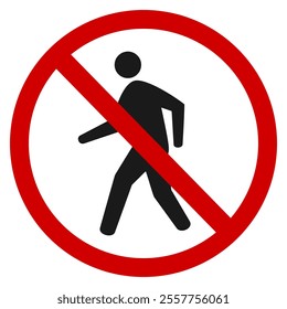 No pedestrain crossing sign vector illustration