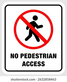 Vetor de placa de acesso para pedestres