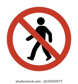 No Pedestrian Allowed Sign Vector Illustration